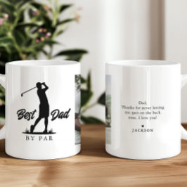 Caneca De Café Melhor Pai Por Par Foto & Mensagem Golfer