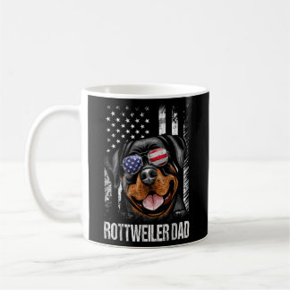 Caneca De Café Melhor Pai Rottweiler Cão Bandeira Americano