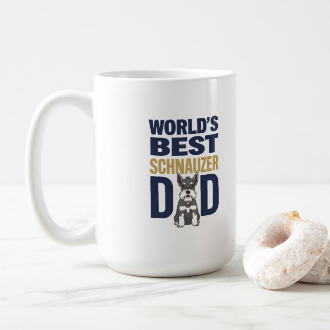 Caneca De Café Melhor Pai Schnauzer do Mundo (Com Donut)