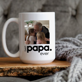 Caneca De Café Melhor Papa Cão de Fotos Grande