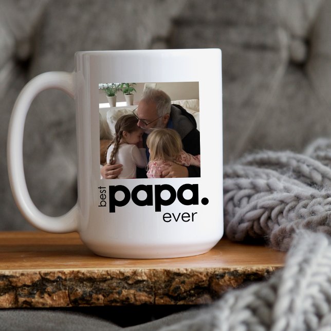 Caneca De Café Melhor Papa Cão de Fotos Grande (Criador carregado)
