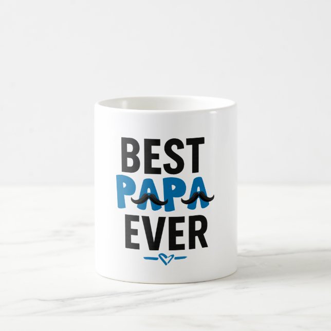 Caneca De Café Melhor Papa Cogu - Engraçado Pai de bigode (Centro)