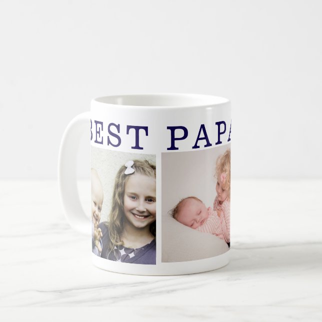 Caneca De Café Melhor Papa Nunca - Mug Personalizado De Café De 3 (Frente Esquerda)