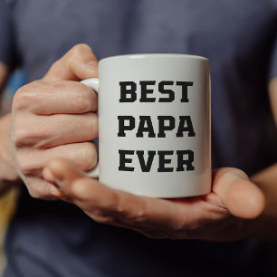 Caneca De Café Melhor Papa Nunca Texto e Foto Modernos Negros