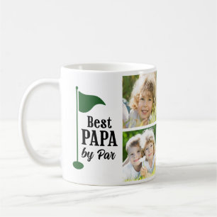 Caneca De Café Melhor Papai por Par 4 Colagem de Fotos de Golfe