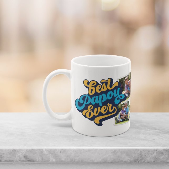 Caneca De Café Melhor Papou Nunca | Vovô Foto (Criador carregado)