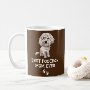 Caneca De Café Melhor Poochon Mãe de Sempre para Bichon Cross Po