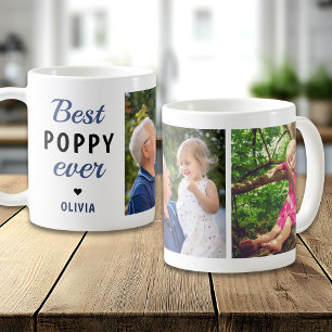 Caneca De Café Melhor Poppy de Sempre 2 Colagem de Fotos Personal