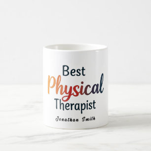 Caneca De Café Melhor Presente de Tipografia Colorida para "Fisio