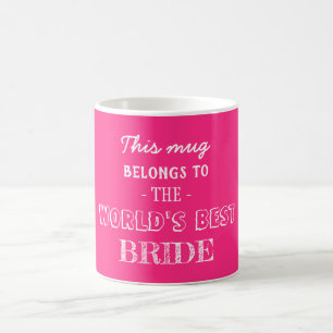 Caneca De Café Melhor Presente do Mundo Cor-de-Rosa para Noiva