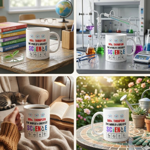 Caneca De Café Melhor Professor de Ciências do Mundo Personalizad