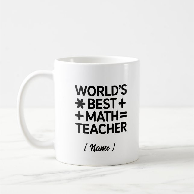 Caneca De Café "Melhor professor de matemática do mundo" personal (Esquerda)