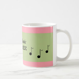 Caneca De Café Melhor Professor de Música Rosa e Verde