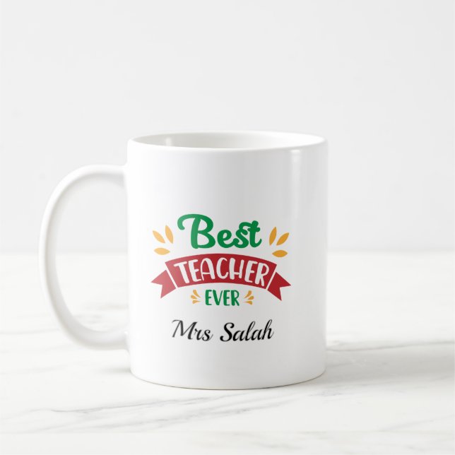 Caneca de Café Melhor Professor de Todos os Tempos (Esquerda)