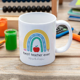Caneca De Café Melhor Professor de Todos os Tempos Presente Perso