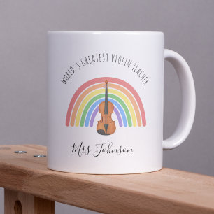 Caneca De Café Melhor Professor de Violino Presente de Agradecime
