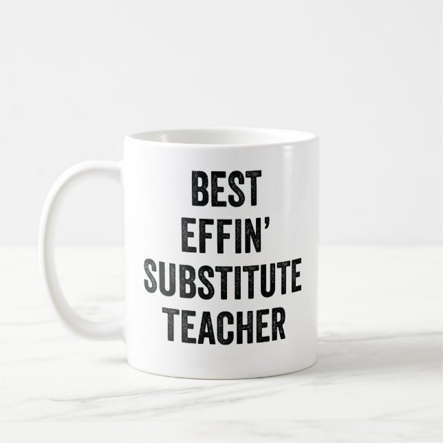 Caneca De Café Melhor Professor Substituto da Vida (Esquerda)