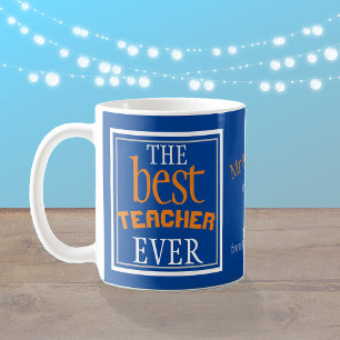 Caneca De Café Melhor Professora Alguma Vez Típica Azul