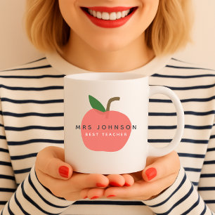 Caneca De Café Melhor Professora Apple Cute Fun Modern Name Sca