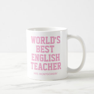 Caneca De Café Melhor Professora de Inglês do Mundo Personalizado