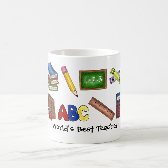 Caneca De Café Melhor Professora do Mundo Calculadora de Livros E (Centro)