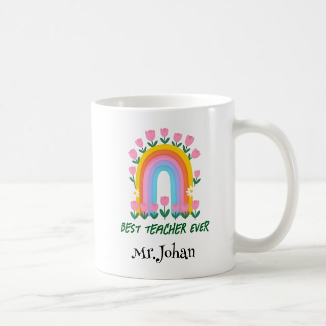 Caneca De Café Melhor Professora Do Rainbow Mug (Direita)