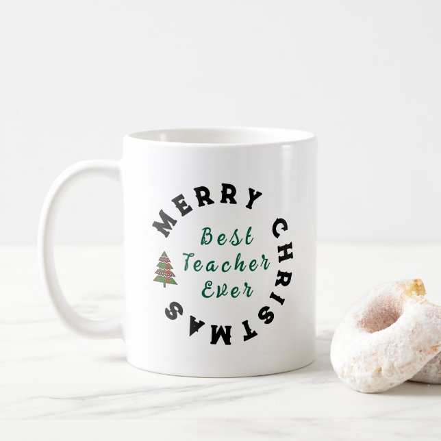 Caneca De Café Melhor Professora Em Obrigados De Natal Que Você O (Com Donut)