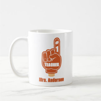 Caneca De Café Melhor Professora Número Um Dedo De Espuma Vermelh