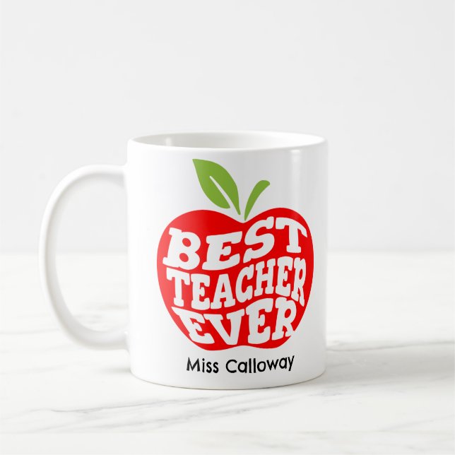 Caneca De Café Melhor Professora Personalizada De Sempre (Esquerda)