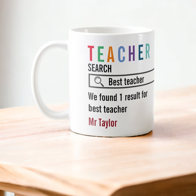 Caneca De Café Melhor Resultado de Pesquisa de Professores Person (Teacher - Search - best Teacher - personalized teacher mug from Ricaso)