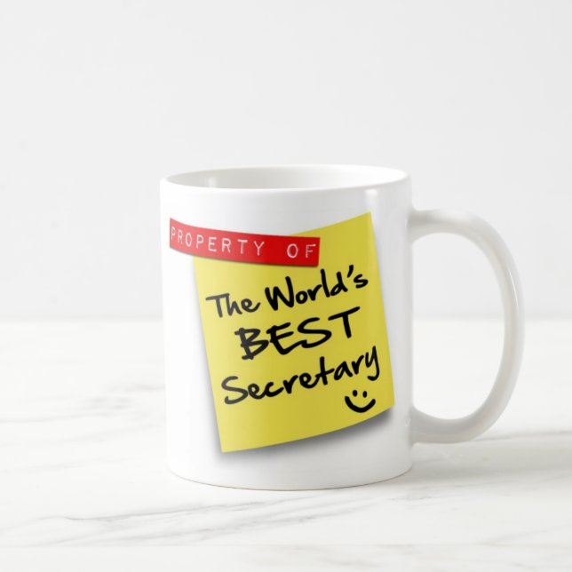 Caneca De Café Melhor Secretária do Mundo Cargo (Direita)