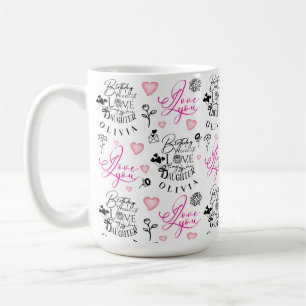 Caneca De Café Melhor Texto Personalizado de Aniversário da Filha