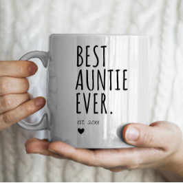 Caneca De Café Melhor tia do mundo - Ano Personalizado