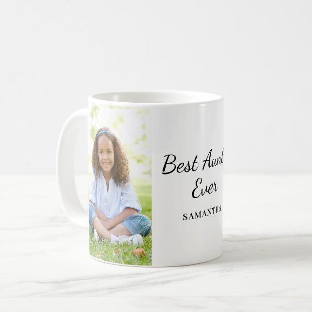 Caneca De Café Melhor Tia Dois Foto (Frente Esquerda)