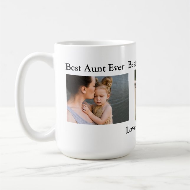 Caneca De Café Melhor Tia Nunca | Foto personalizada (Esquerda)