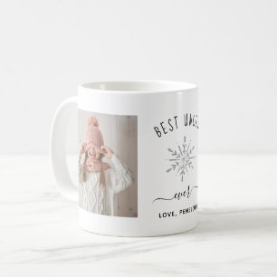 Caneca De Café Melhor Tio Nunca  Dois flocos de neve de prata e f