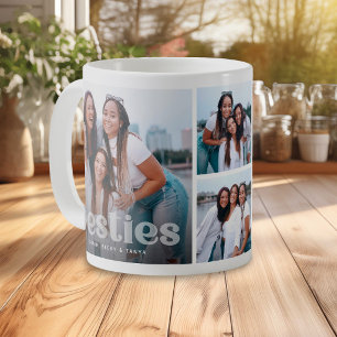 Caneca De Café Melhor Tipografia Moderna para Presente de 4 Fotos