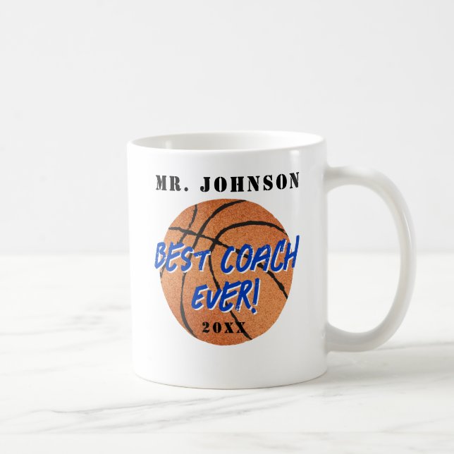 Caneca De Café Melhor treinador de sempre - Basquete (Direita)