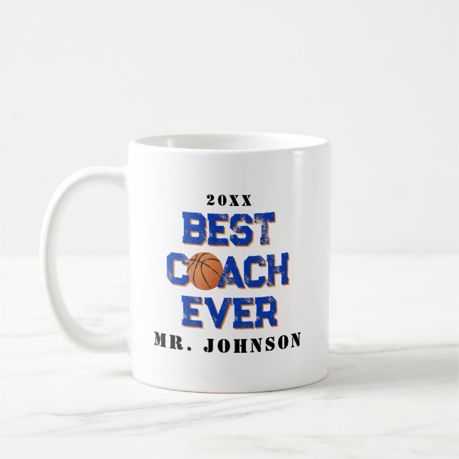 Caneca De Café Melhor treinador de sempre - Basquete (Esquerda)
