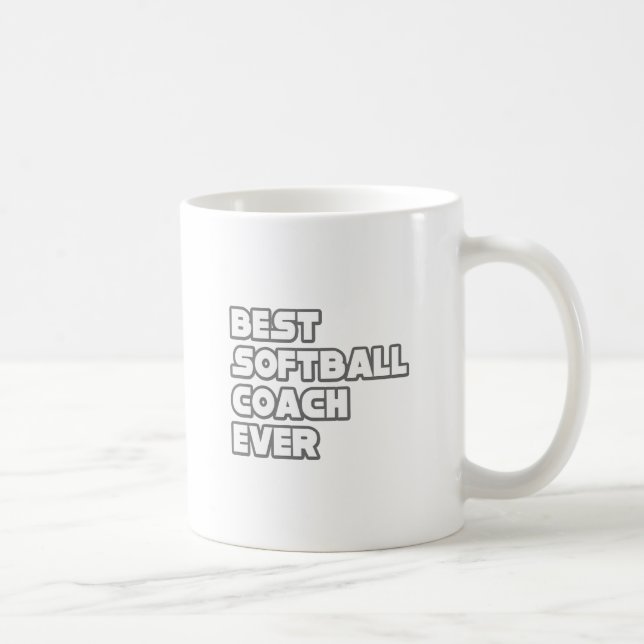 Caneca De Café Melhor treinador de softball nunca (Direita)
