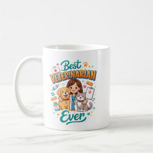 Caneca De Café Melhor Veterinário de Todos os Tempos   Dia do Méd