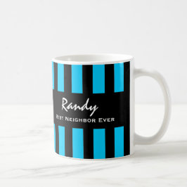Caneca De Café Melhor VIZINHO Alguma Vez BLUE Stripes Nome Person