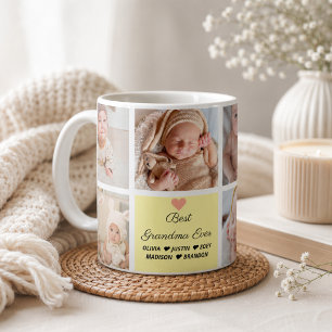 Caneca De Café Melhor Vovó Colagem de 8 Fotos