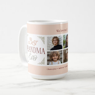 Caneca De Café Melhor Vovó de Colagem de Fotos Ever 4