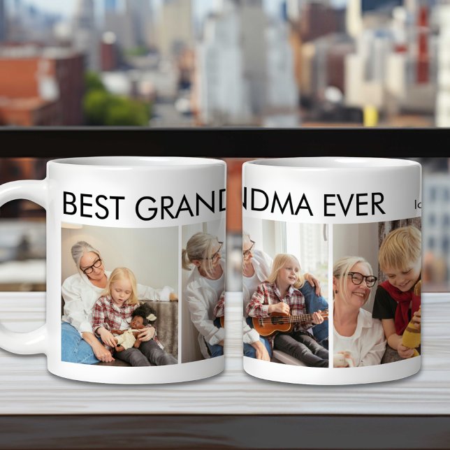 Caneca De Café Melhor Vovó Foto Personalizada Da Família (Criador carregado)