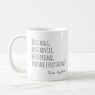 Caneca De Café Melhores Abraços, Melhores Conselhos, Melhor Amiga