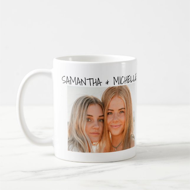 Caneca De Café Melhores Amigas com Foto Personalizada (Esquerda)