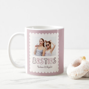 Caneca De Café Melhores Amigas Nomes de Fotos Personalizados Best