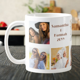 Caneca De Café Melhores Amigas Para Sempre, BFF 8 Fotos Personali