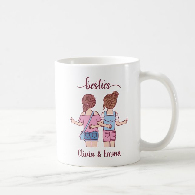 Caneca De Café Melhores Amigas Personalizadas (Direita)
